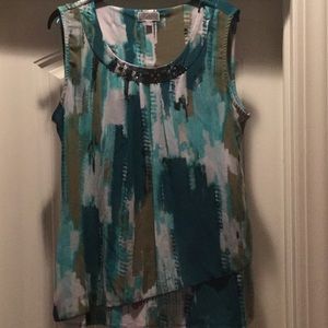 Teal block  top